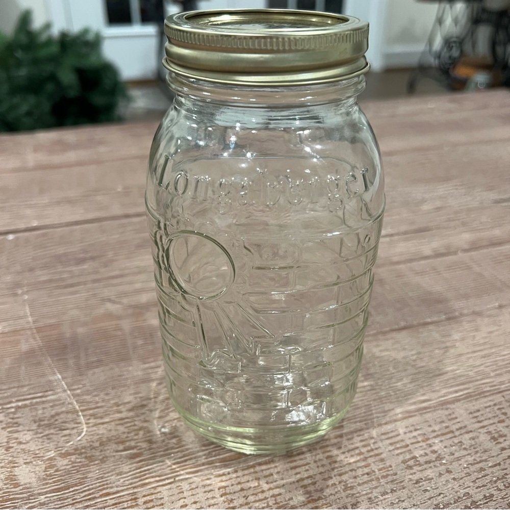 Longaberger Blue Ribbon quart canning‎ jar and lid